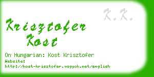 krisztofer kost business card